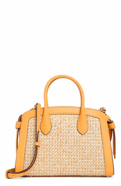 Knott Raffia Tweed Medium Zip Satchel