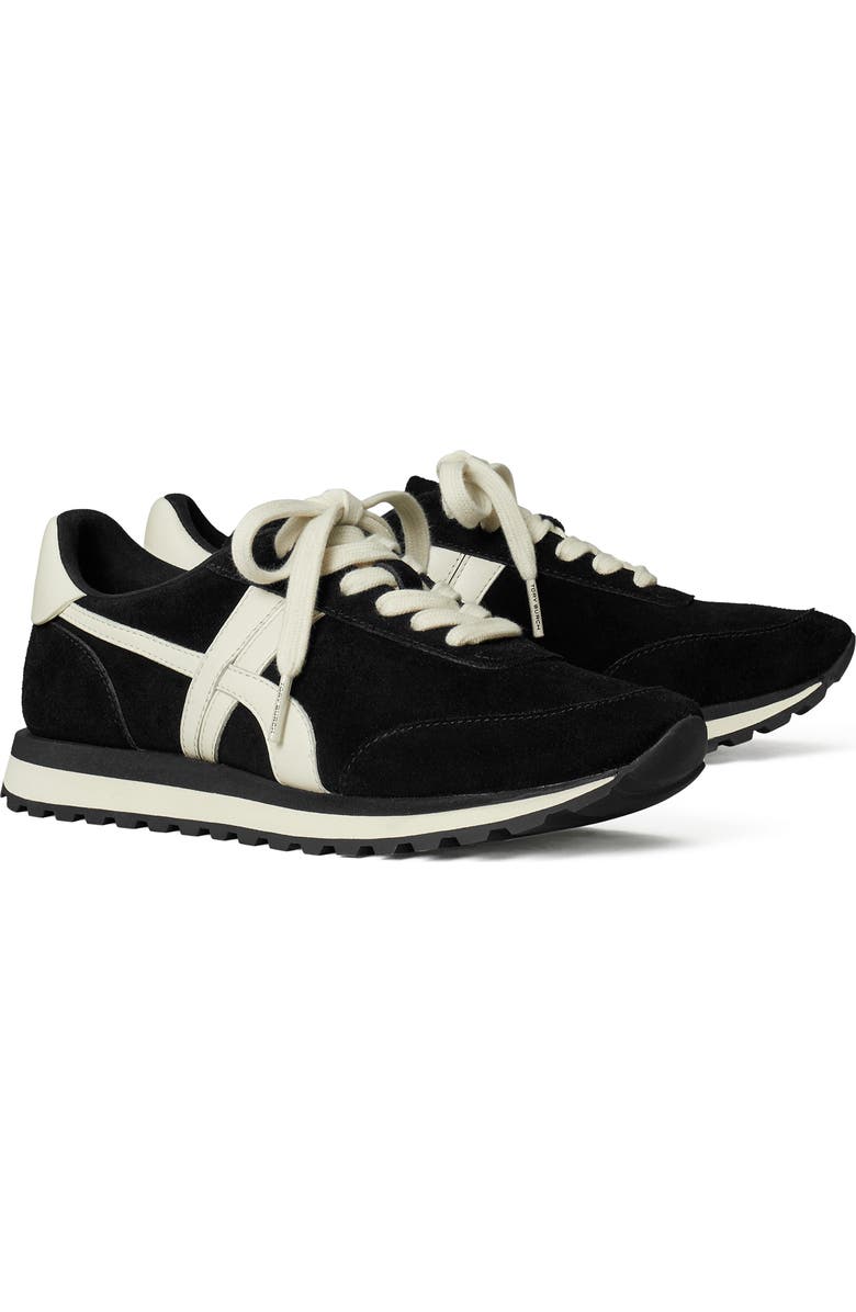 Tory Burch Hank Sneaker, Main, color, Black/New Ivory/Titanium White