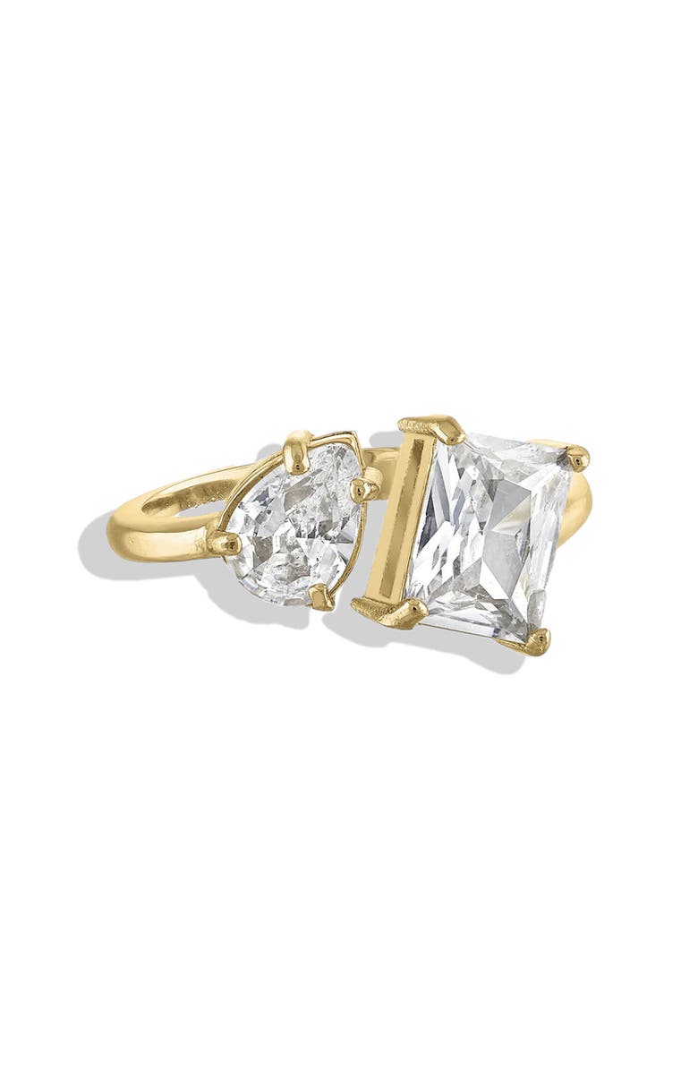 BEN ONI Two Stone CZ Open Ring, Main, color, 