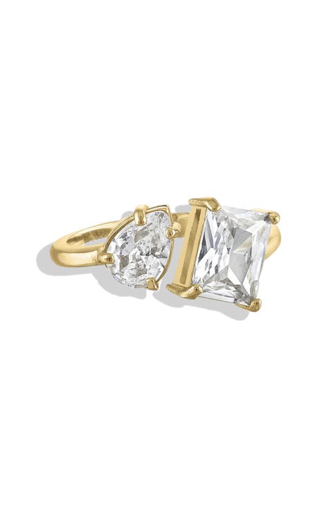 Two Stone CZ Open Ring