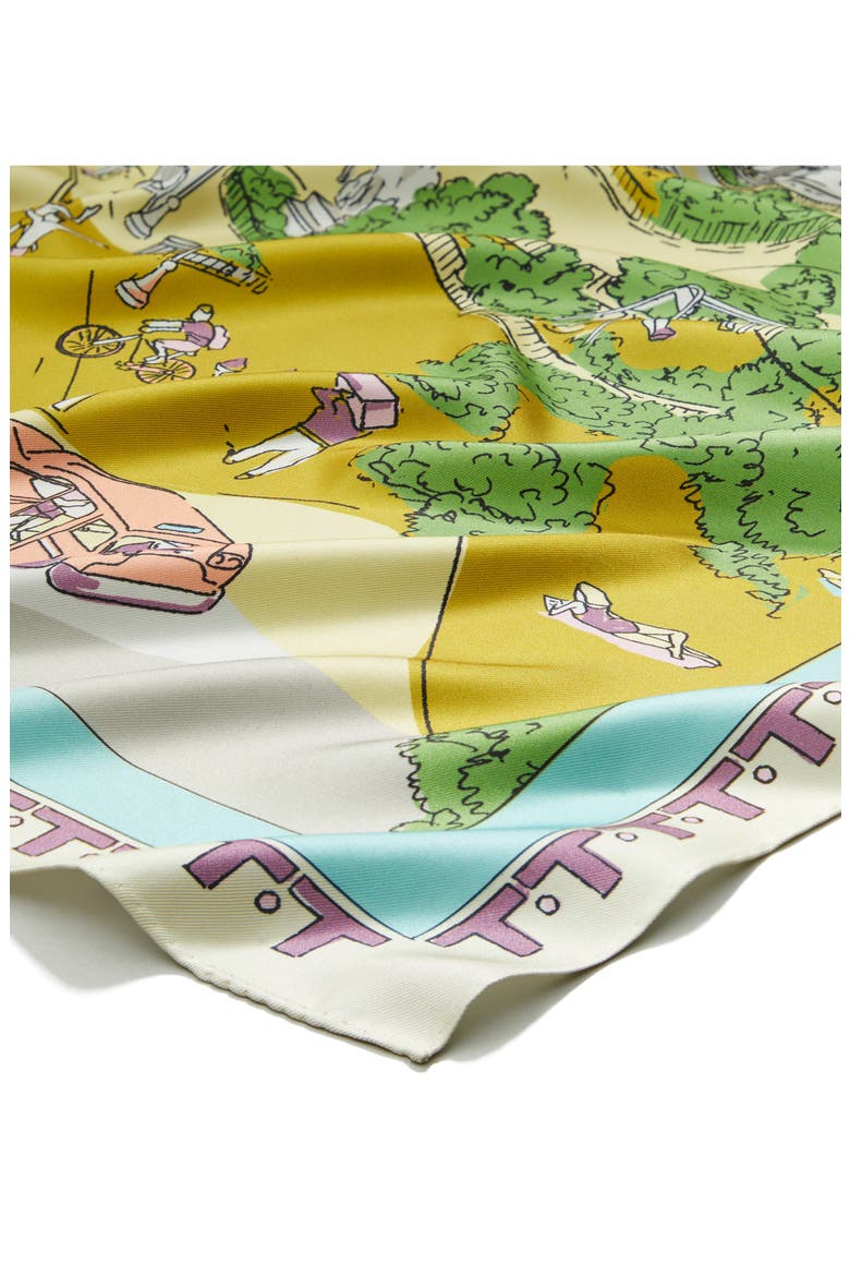 Washington Square Park Silk Scarf, Alternate, color, BLUE