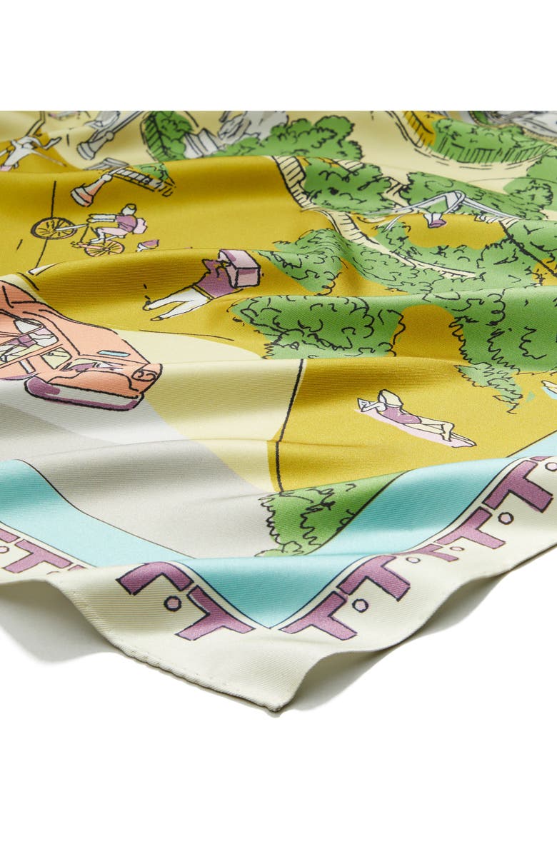 Tory Burch Washington Square Park Silk Scarf, Alternate, color,