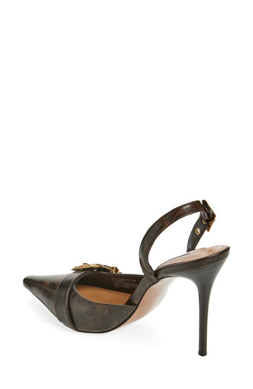 Steve Madden Delilah Pointed Toe Slingback Pump In Brown Distressed