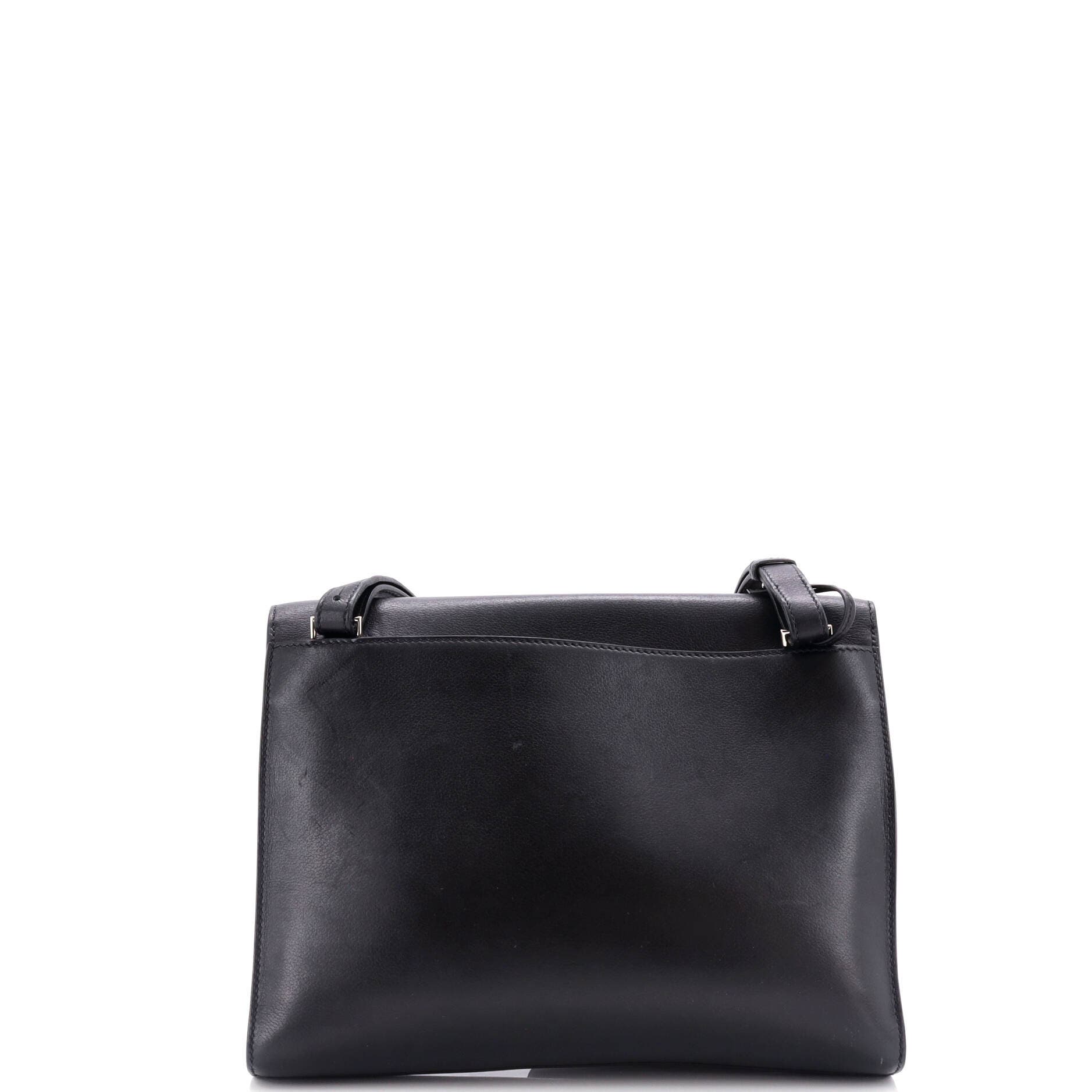 Pre-Owned Hermes Sac a Depeches Messenger Bag Evergrain 29, Alternate, color, Noir