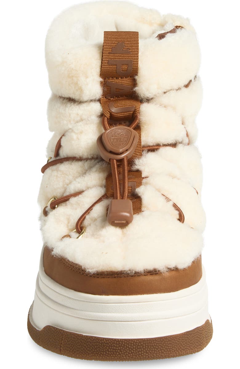 Pajar Janie Waterproof Faux Shearling Platform Bootie, Alternate, color, Tan