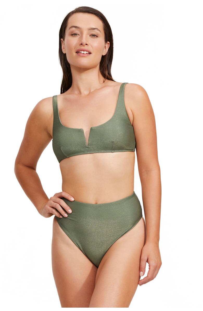 Luma Gottex High End V Wire Bikini Top, Alternate, color, Olive