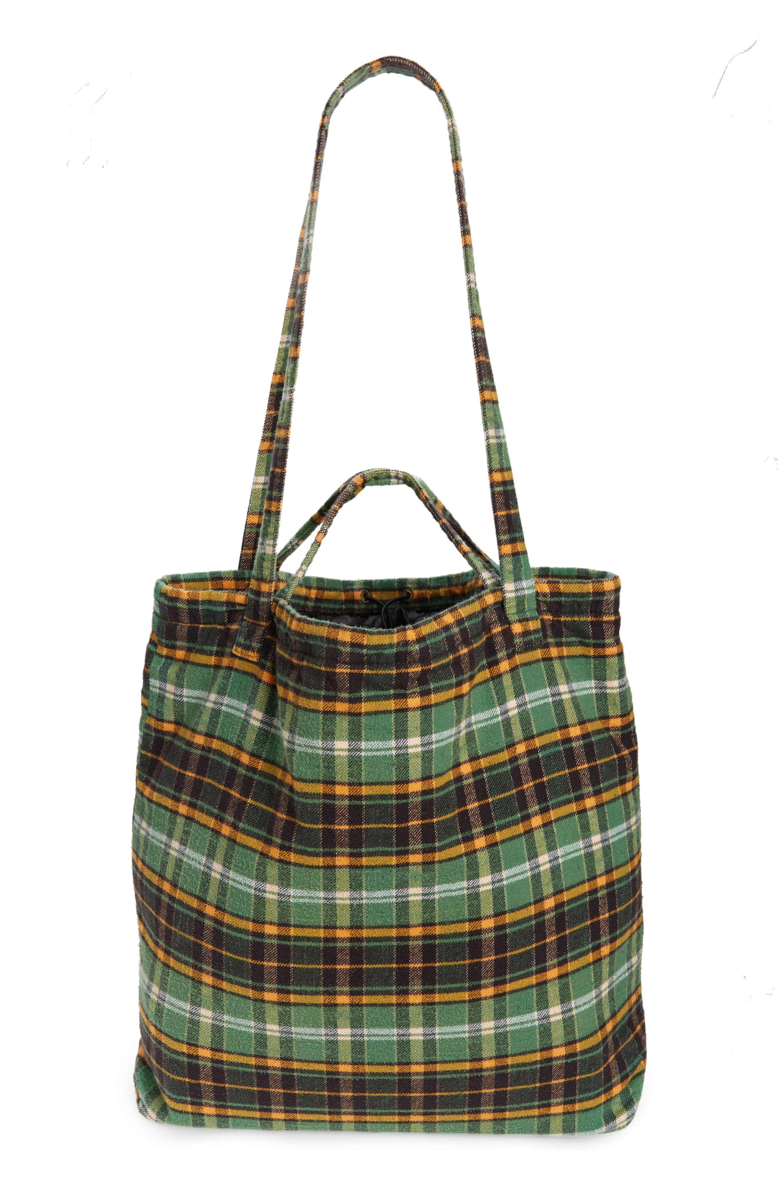 R13 Oversize Plaid Cotton Flannel Tote, Alternate, color, 