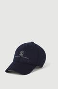 Brunello Cucinelli Virgin wool flannel baseball cap with embroidered logo
