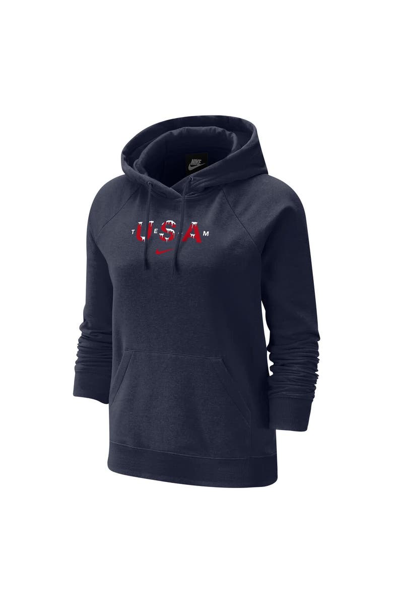 Nike Women's Nike Navy Team USA Snow Varsity Raglan Tri-Blend Hoodie, Alternate, color, Navy