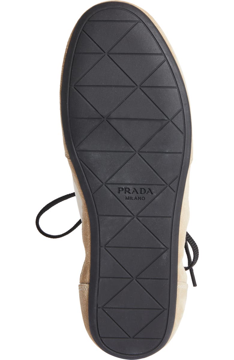 Prada Collapse Mixed Media Low Top Sneaker, Alternate, color, Beige