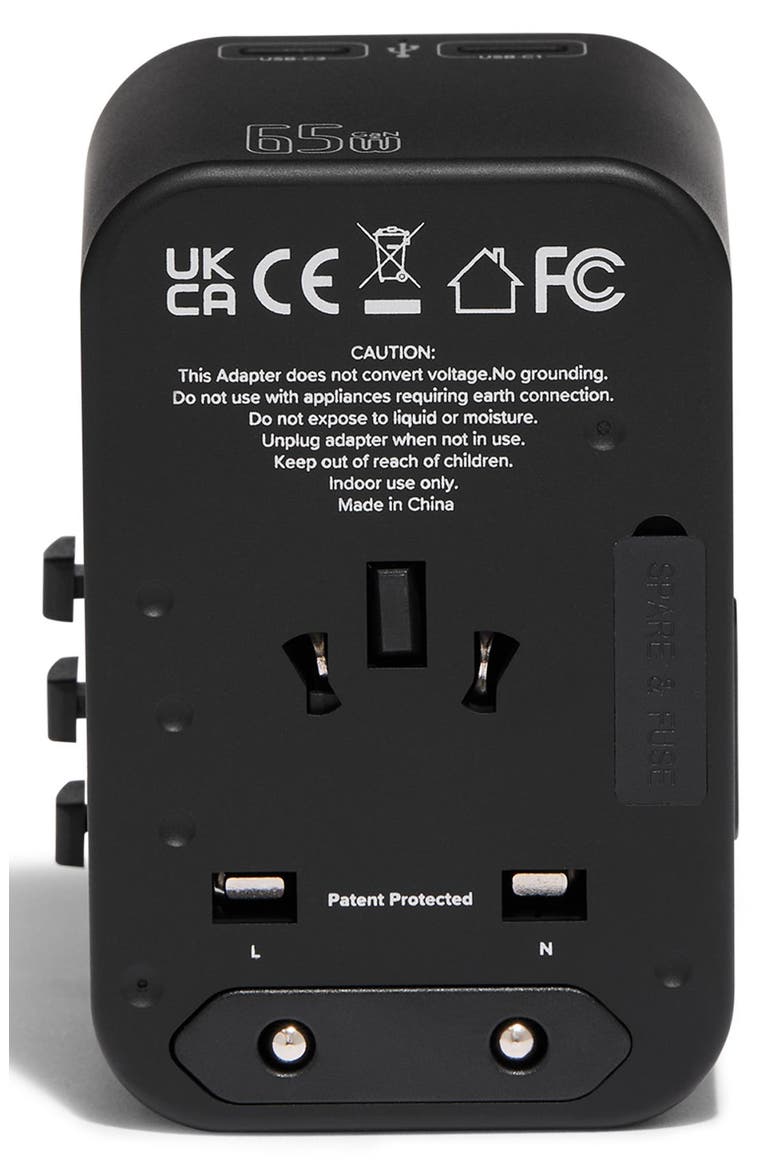 65W Universal Power Adapter, Alternate, color, BLACK