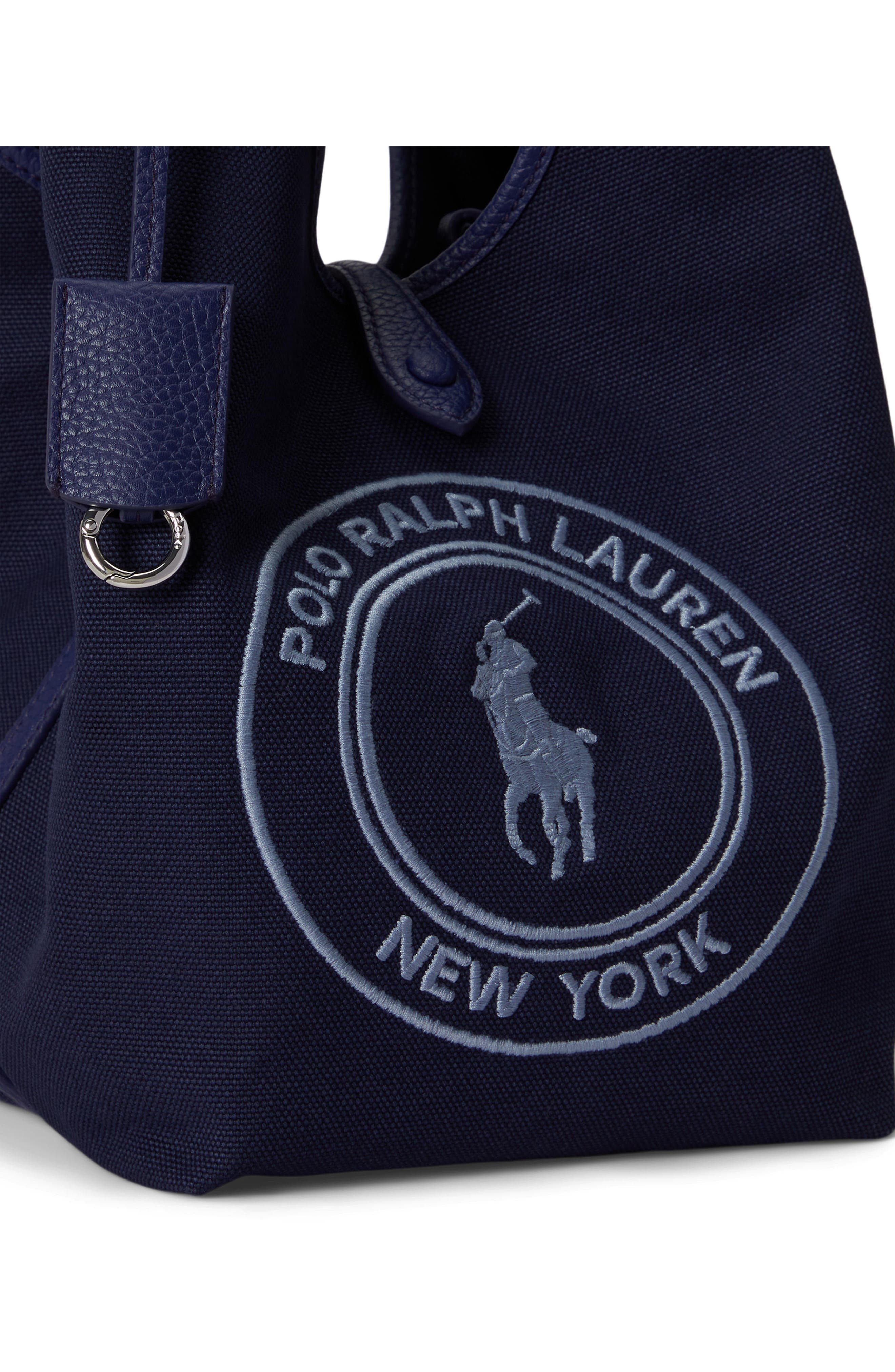 Polo Play Crest Canvas Tote, Alternate, color, NEWPORT NAVY