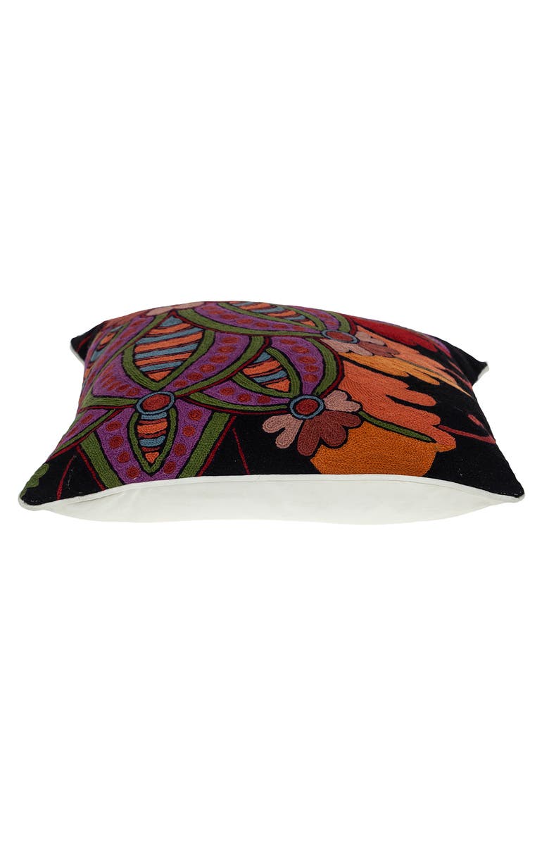 PARKLAND COLLECTION Hand-Embroidered Siacca Accent Pillow, Alternate, color, Black