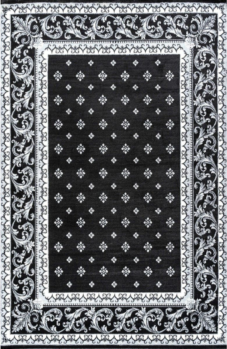 JONATHAN Y Acanthus French Border Area Rug, Main, color, Black/Gray