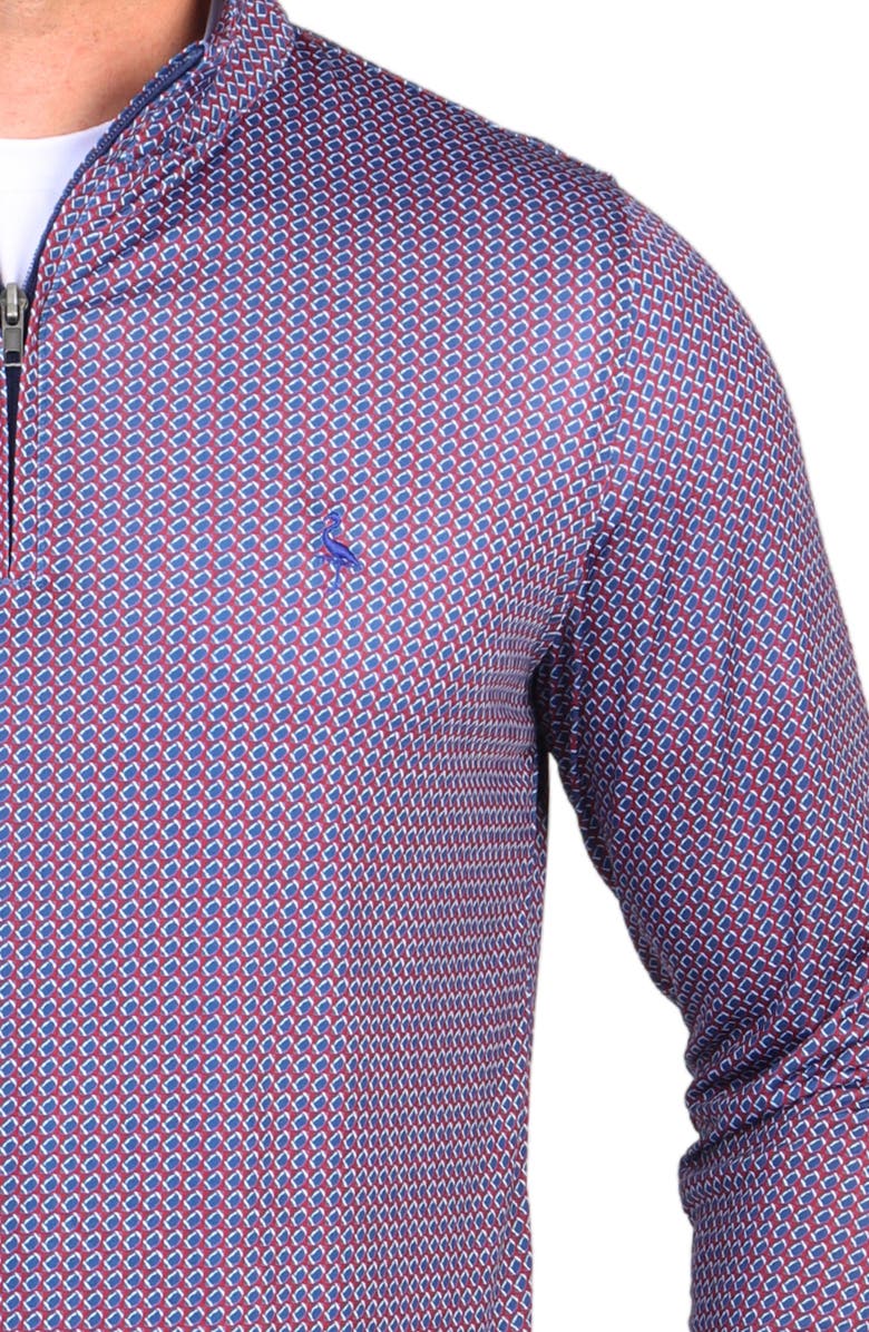 TailorByrd Football Print Performance Quarter Zip Pullover, Alternate, color, Purple/ Burgundy