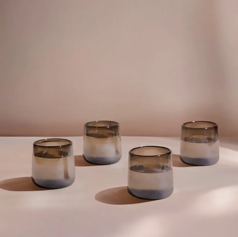 Mario Short Smoke Luster Glass - Set of 4