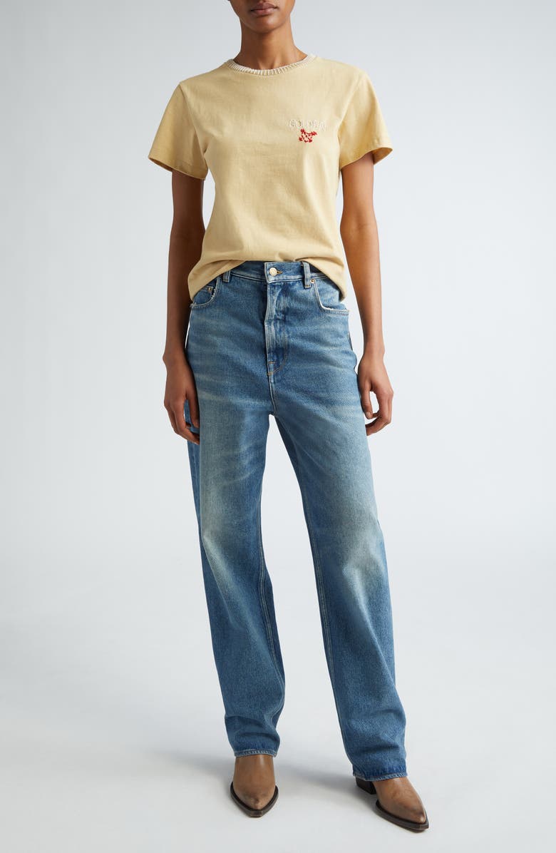 Golden Goose Slim Fit Embroidered Cotton Jersey T-Shirt, Alternate, color, 
