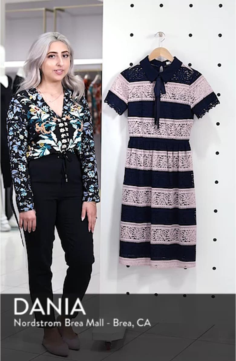 Stripe Lace Fit & Flare Dress, sales video thumbnail