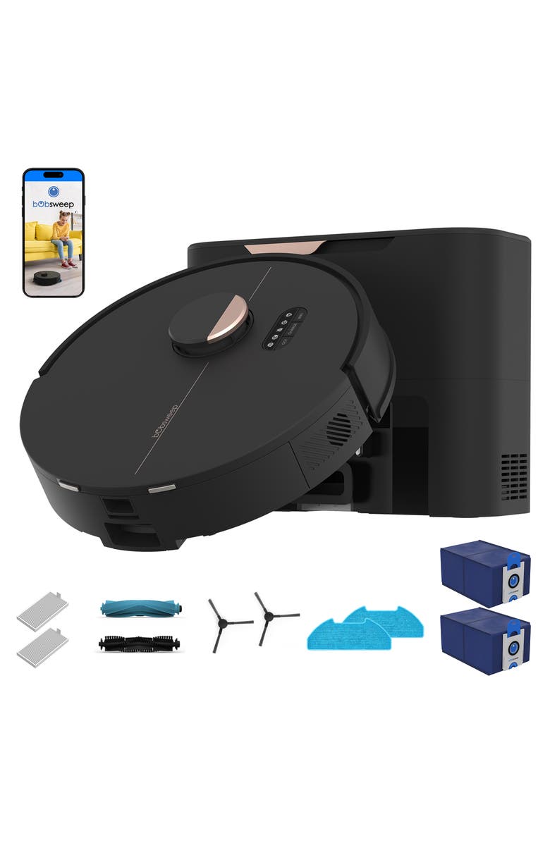 BOBSWEEP Dustin Plus Auto-Empty Robot Vacuum & Mop, Main, color, True Black