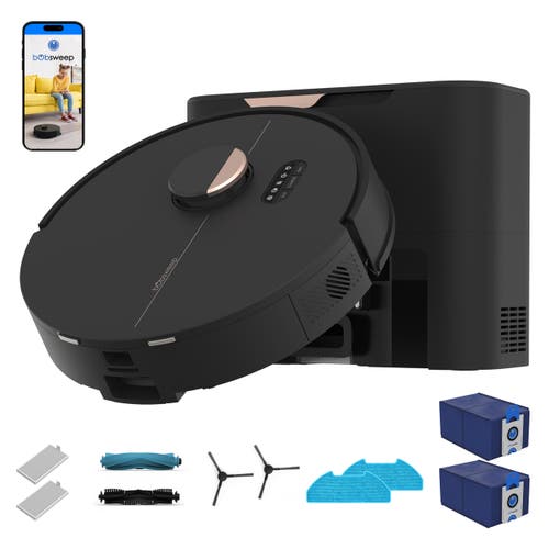 BOBSWEEP Dustin Plus Auto-Empty Robot Vacuum & Mop in True Black at Nordstrom, Size Small