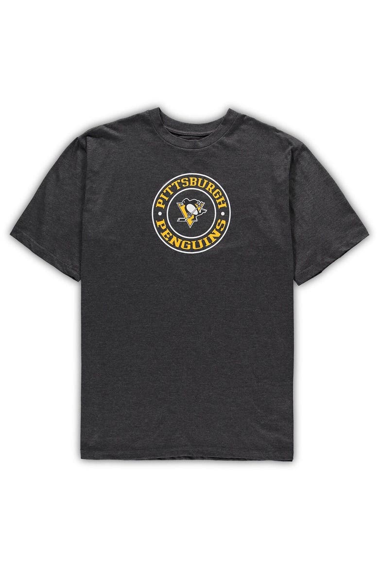 Men's Concepts Sport Black/Heathered Charcoal Pittsburgh Penguins Big & Tall T-Shirt & Shorts Sleep Set, Alternate, color, Black