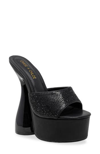 Chase & Chloe Chase And Chloe Miranda Rhinestone Platform Sandal