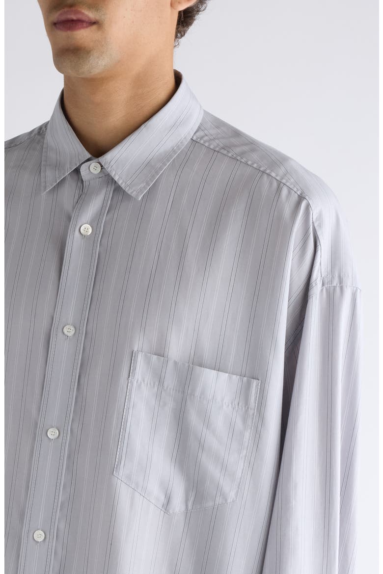 Soffia Relaxed Fit Stripe Button-Up Shirt, Alternate, color, GREY/ MULTI