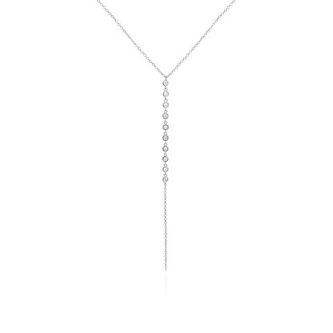 Lariat Bezel CZ Necklace