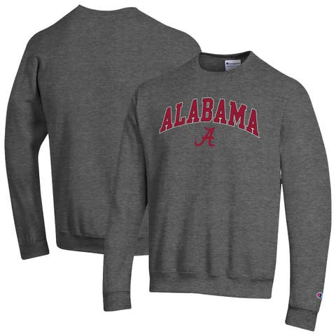 Men's Champion  Heather Charcoal Alabama Crimson Tide Arch Over Logo Pullover Sweatshirt