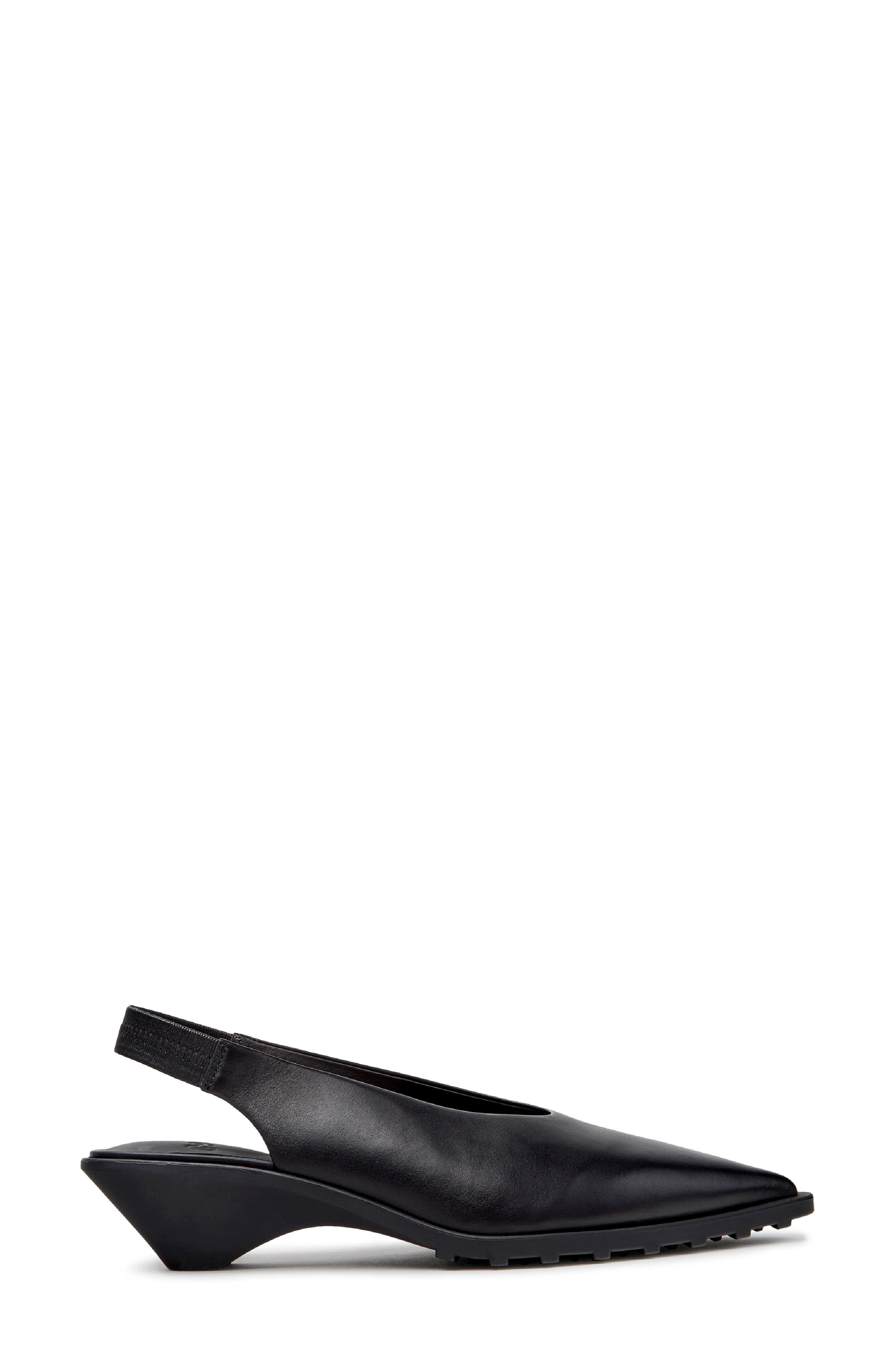 Anita Slingback Pointed Toe Flat, Alternate, color, BLACK
