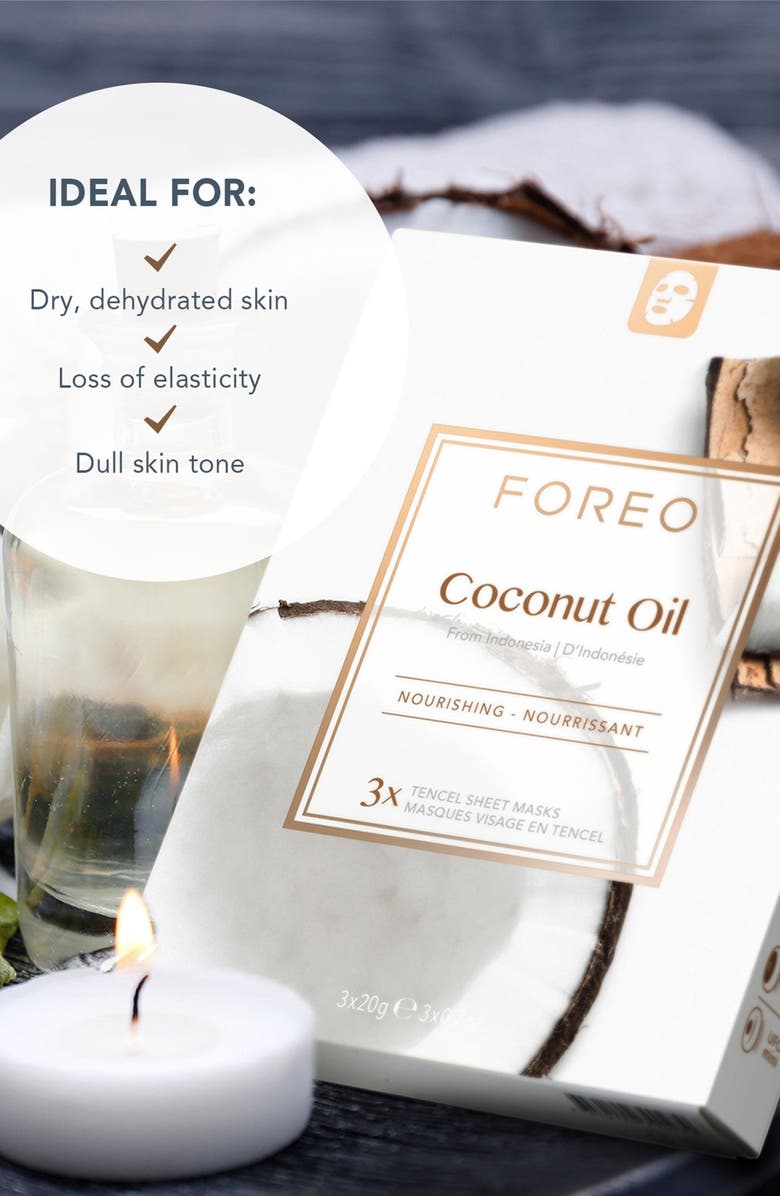 FOREO Farm To Face Sheet Mask - Coconut Oil x3, Alternate, color, NO COLOR