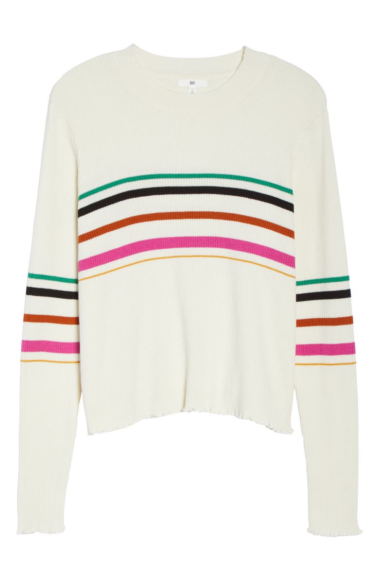 BP. Lettuce Edge Multi Stripe Sweater, Alternate, color, 