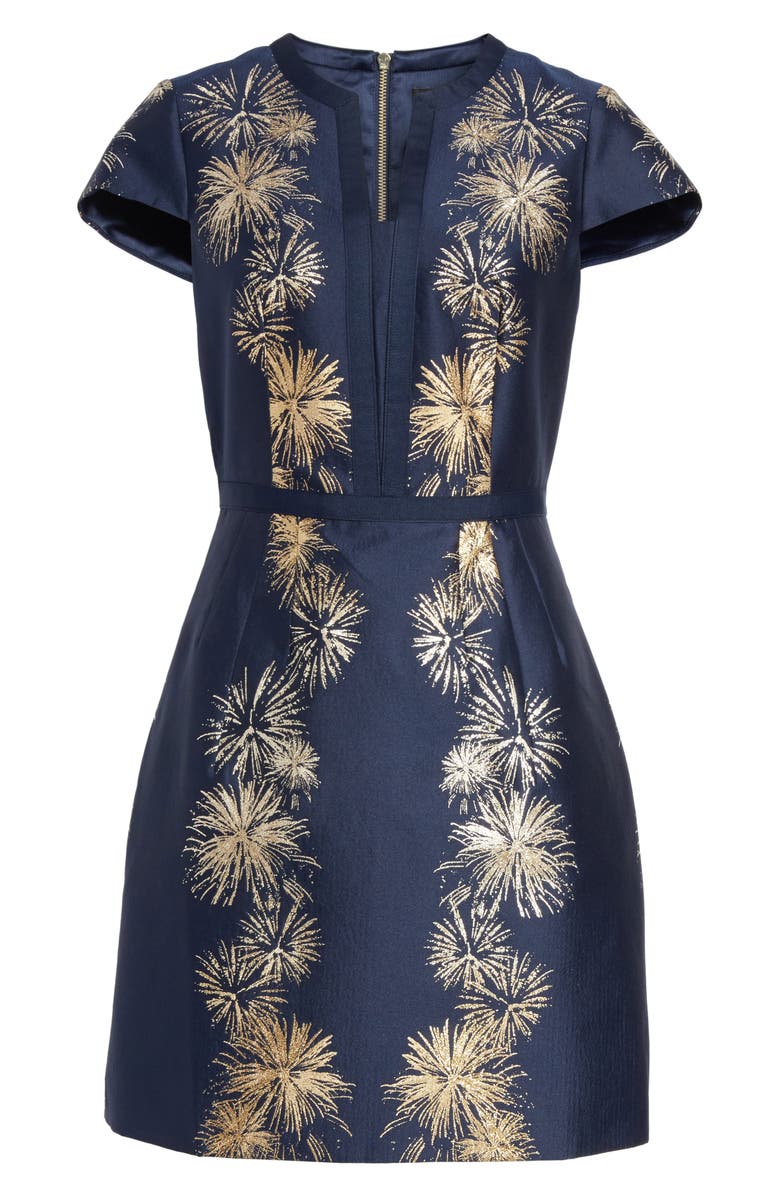 Ted Baker London Tzalla Sculpted Stardust Jacquard Dress, Alternate, color,