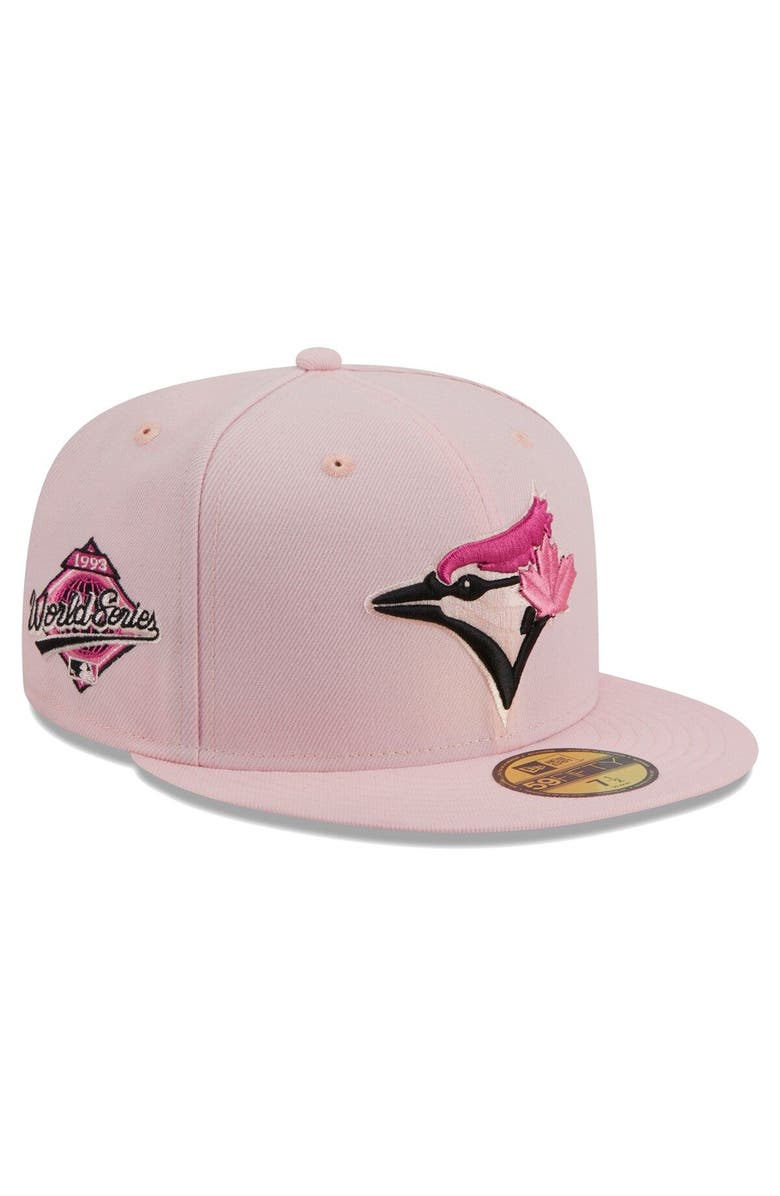 New Era Men's New Era Pink Toronto Blue Jays 1993 MLB World Series 59FIFTY Fitted Hat, Main, color, 