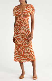 Ella Ruched Mesh Dress