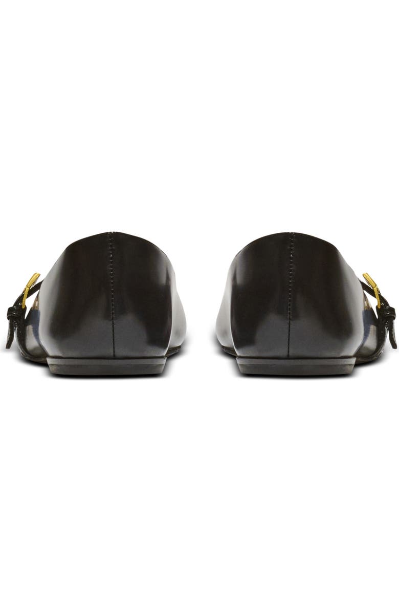 Balmain Shiny lambskin Sync ballet flats, Alternate, color, Black