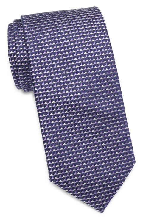 Langley Geometric Pattern Silk Jacquard Tie