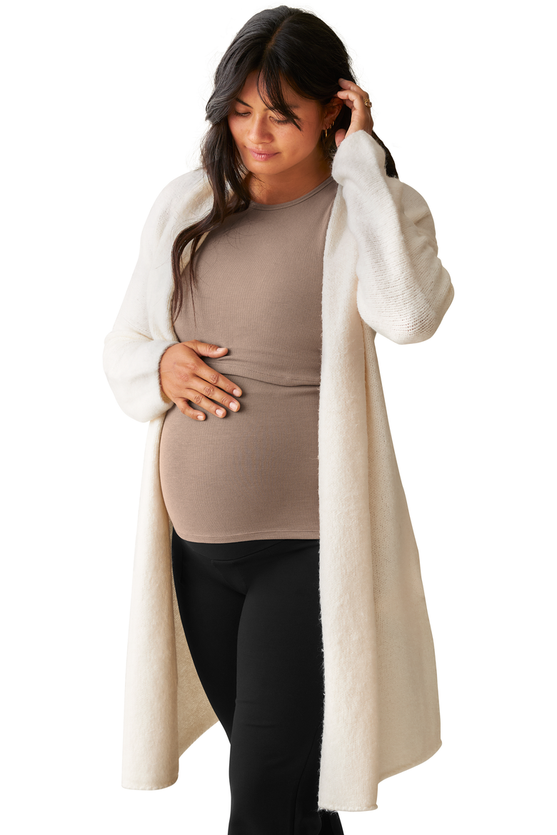 Chloe Cardigan Sweater, Alternate, color, Ecru