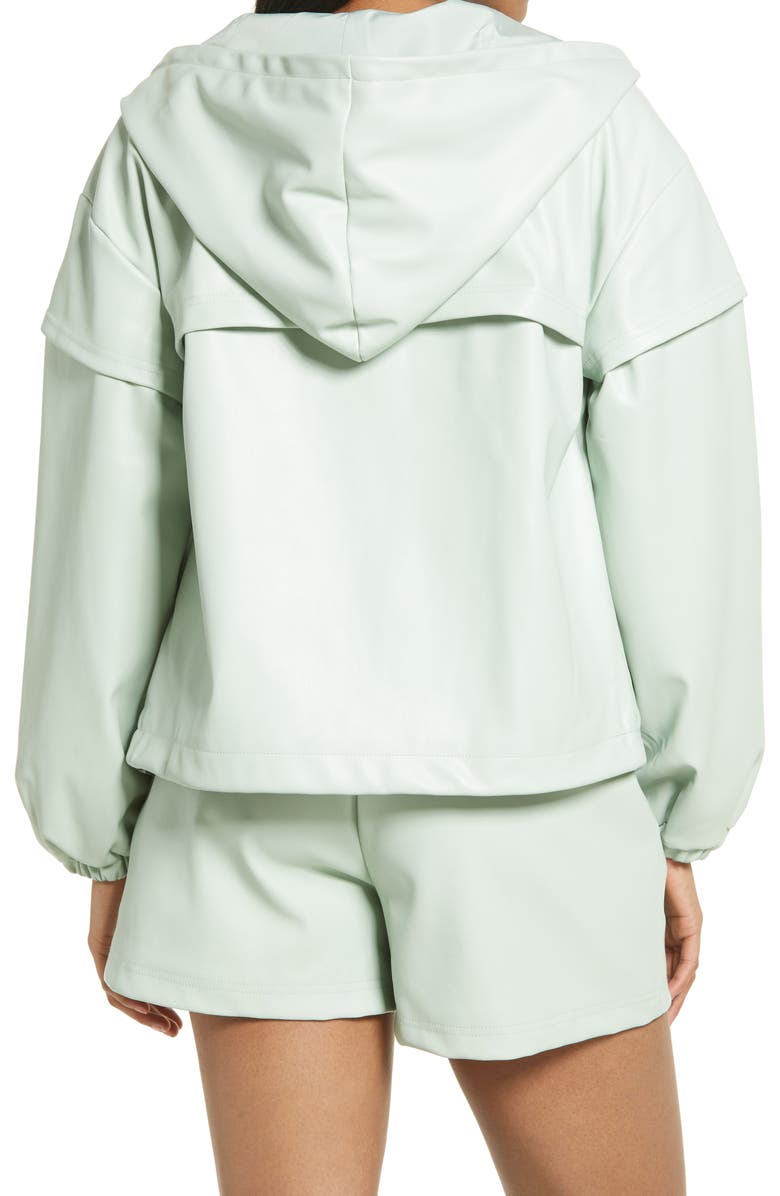 KENDALL + KYLIE Faux Leather Front Zip Hooded Jacket, Alternate, color,