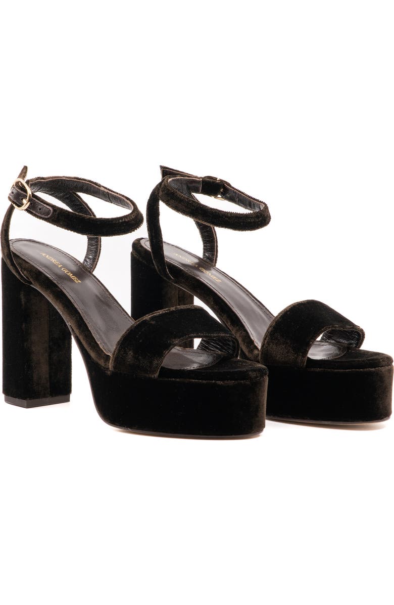 Andrea Gomez Becka Velvet Sandal, Alternate, color, Chocolate