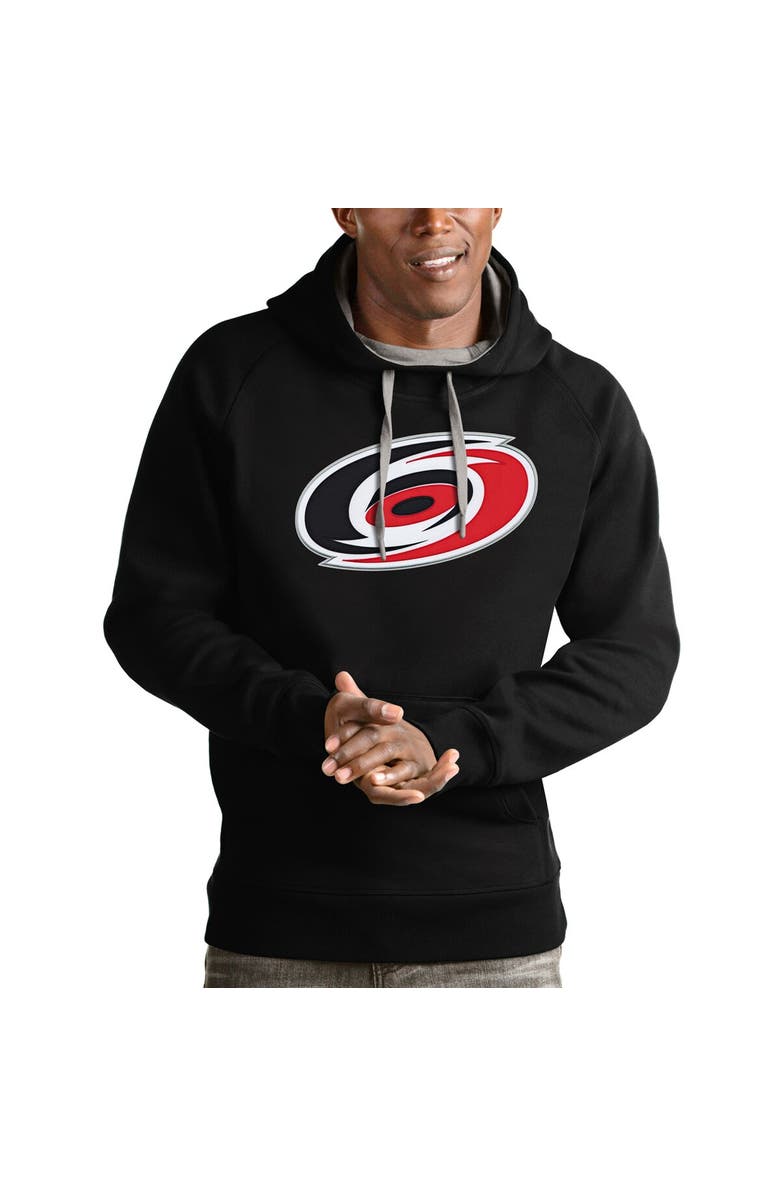 ANTIGUA Men's Antigua Black Carolina Hurricanes Logo Victory Pullover Hoodie, Main, color, Black