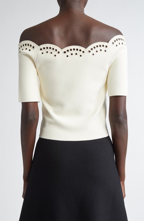 Altuzarra Posy Eyelet Embroidered Off The Shoulder Top In Ivory