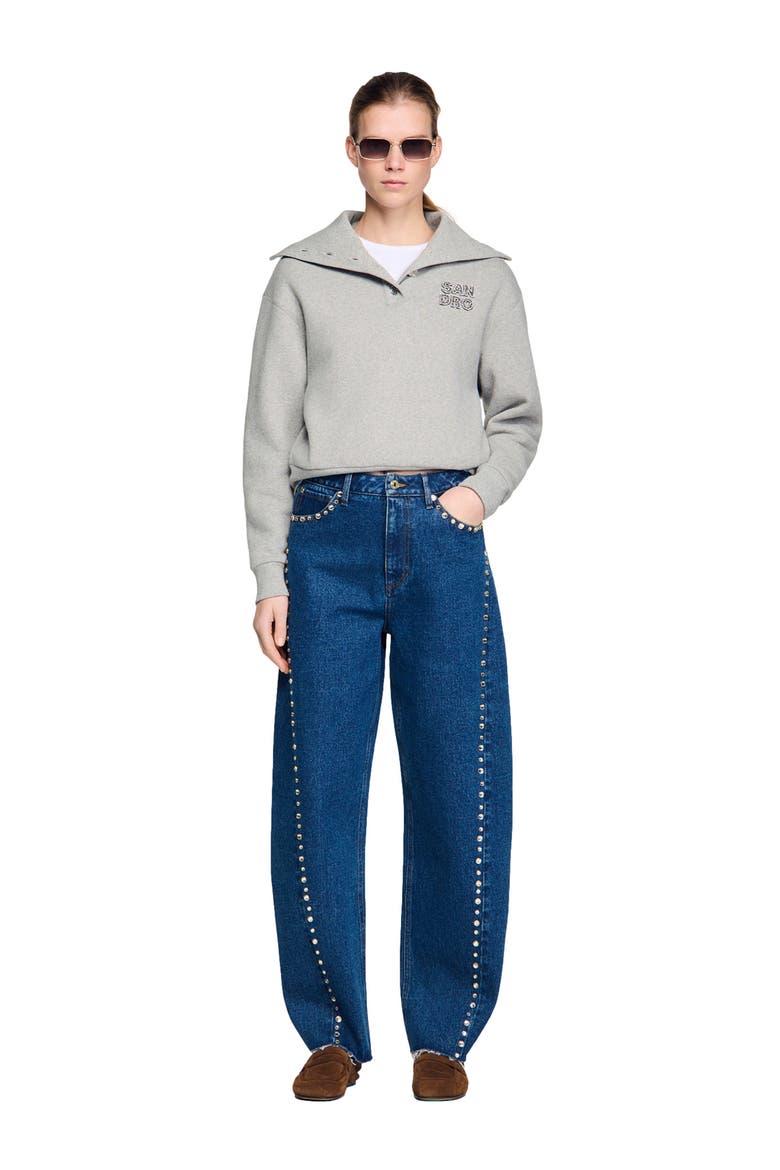 Rhinestone barrel jeans, Alternate, color, Blue jean