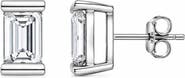 Donatello Gian Sterling Silver Emerald-Cut Bar Set Studs