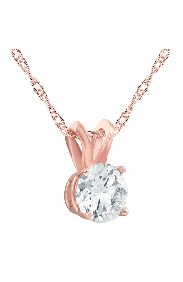 Bliss Diamond 1/2 Ct Lab Grown Solitaire Diamond Pendant 14k Gold Necklace, Alternate, color, 