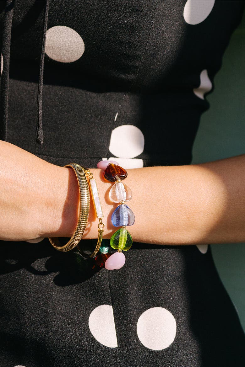 Lampwork Heart Bracelet, Alternate, color, Mint