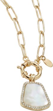 ARGENTO VIVO Mother-of-Pearl Tag Pendant Necklace