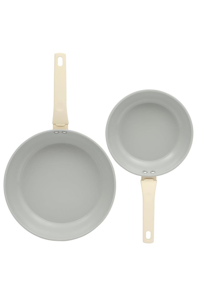 Barnsdall 2 Piece 8 Inch and 10 Inch Nonstick Aluminum Frying Pan Set, Alternate, color, White