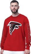STARTER Men's Starter Red Atlanta Falcons Clutch Hit II Long-Sleeve T-Shirt