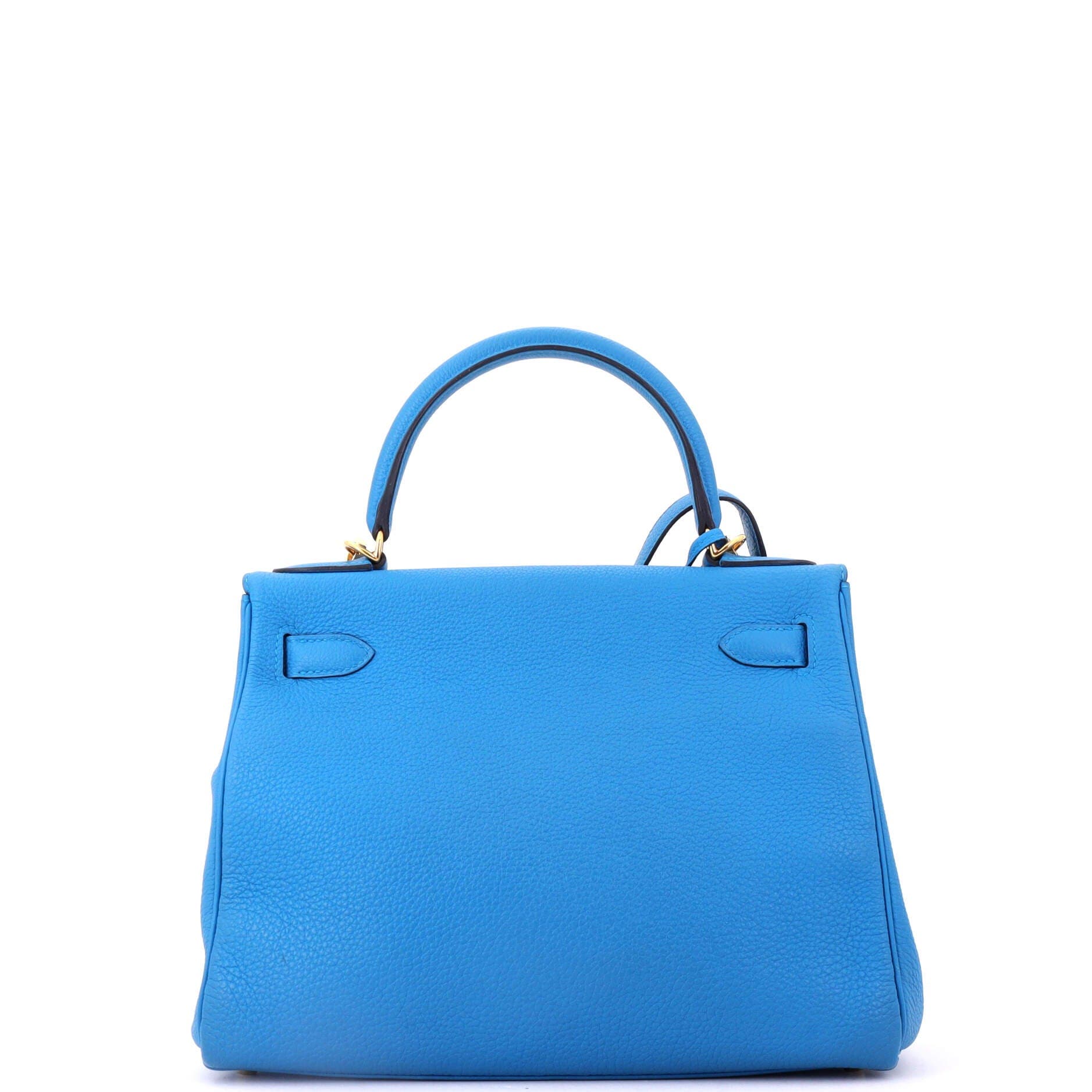 Pre-Owned Hermes Kelly Handbag Blue Togo with Gold Hardware 28, Alternate, color, Bleu Zanzibar